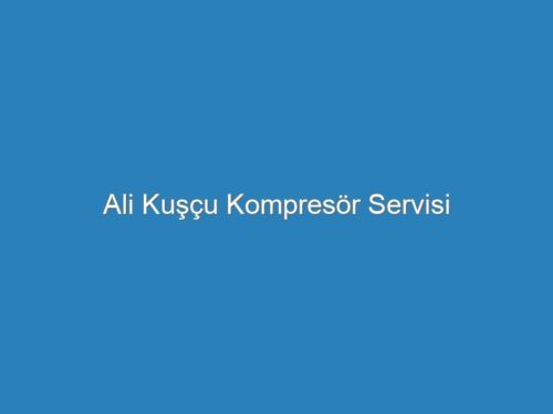 Ali Kuşçu Kompresör Servisi
