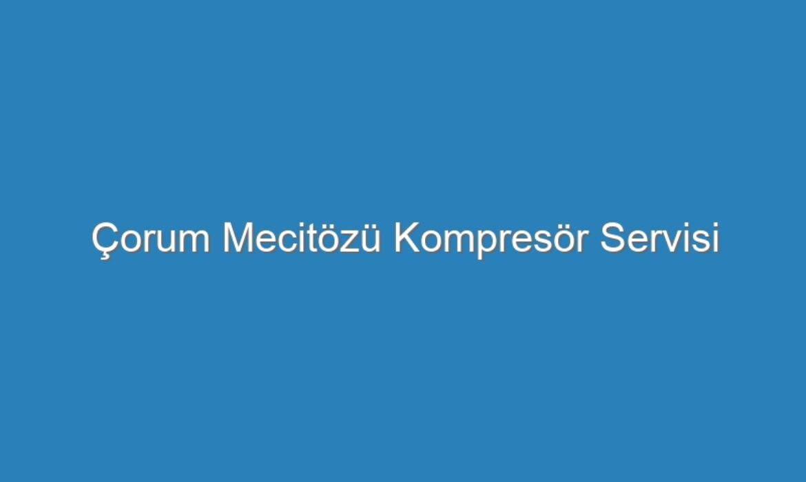 Çorum Mecitözü Kompresör Servisi