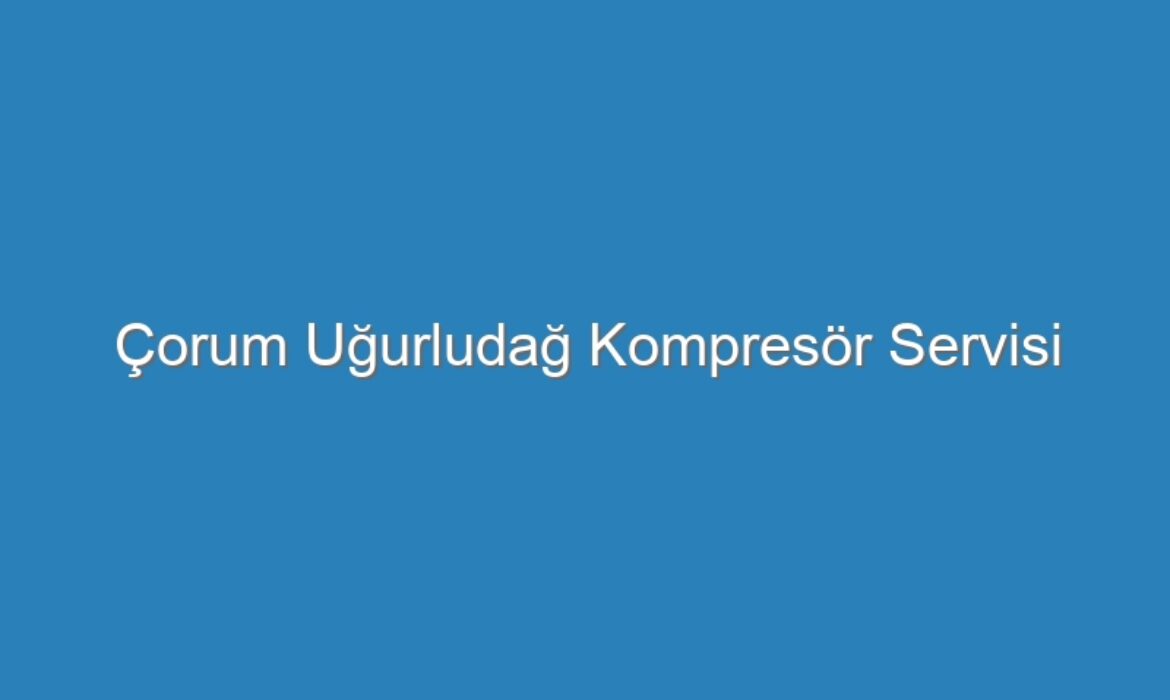 Çorum Uğurludağ Kompresör Servisi