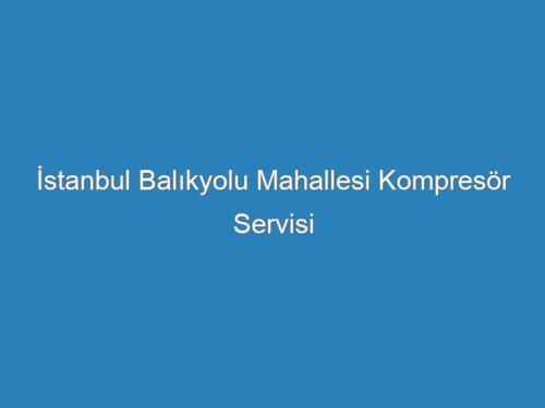 İstanbul Balıkyolu Mahallesi Kompresör Servisi
