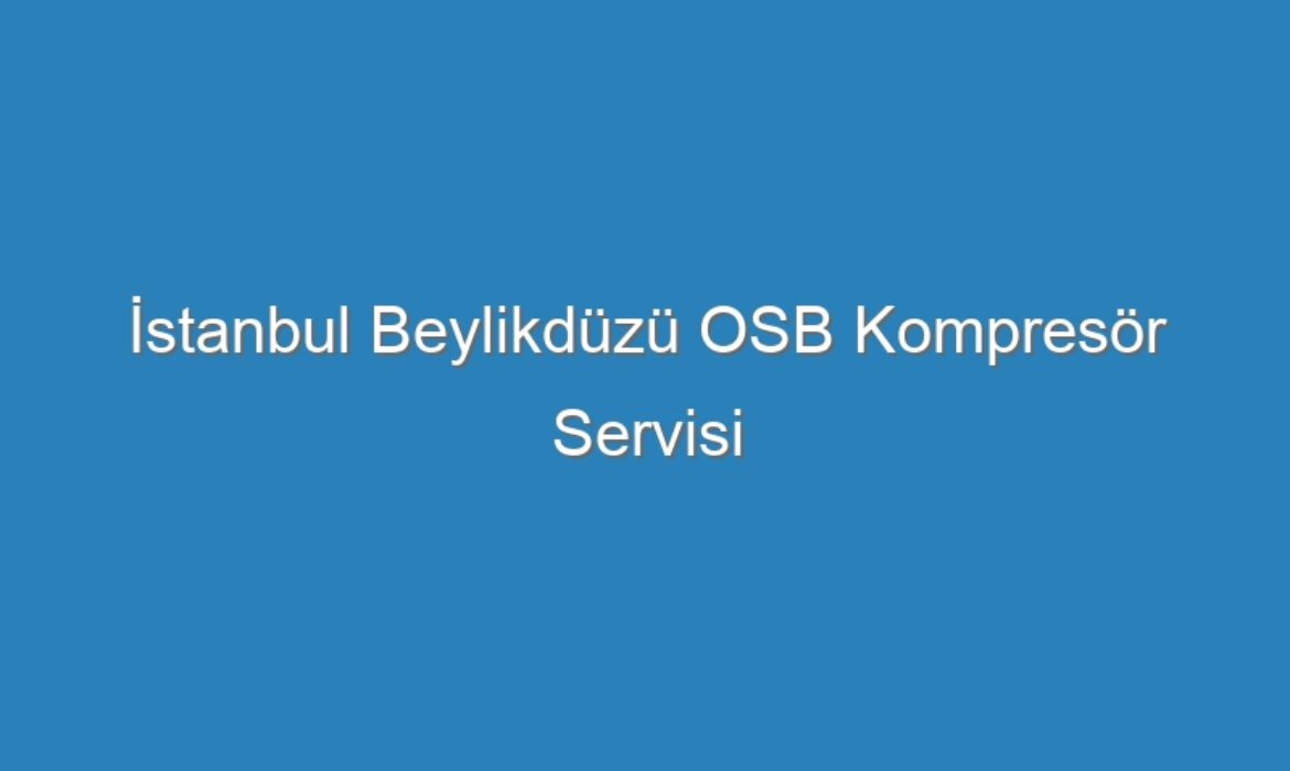 İstanbul Beylikdüzü OSB Kompresör Servisi