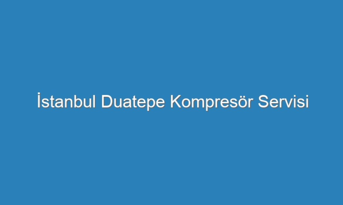 İstanbul Duatepe Kompresör Servisi