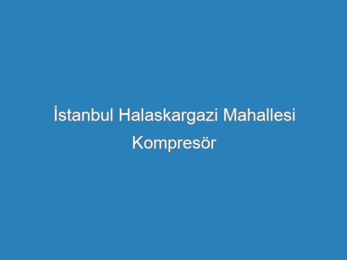 İstanbul Halaskargazi Mahallesi Kompresör Servisi
