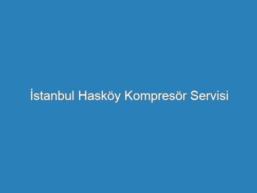 İstanbul Hasköy Kompresör Servisi