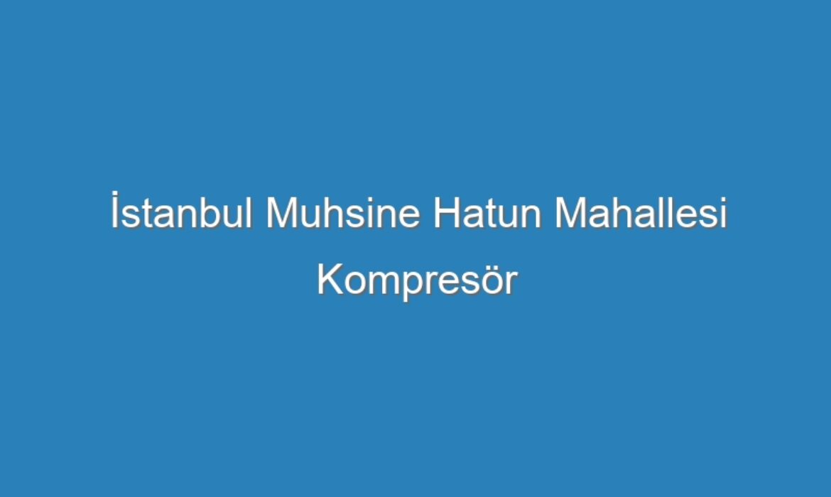 İstanbul Muhsine Hatun Mahallesi Kompresör Servisi