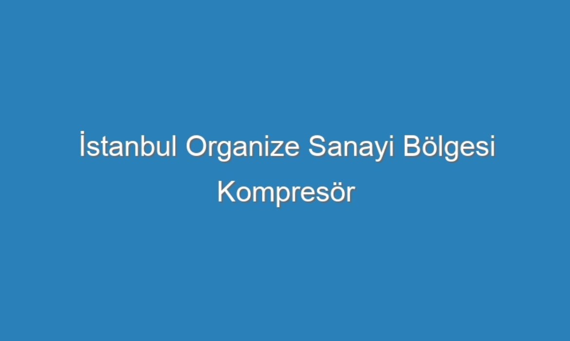İstanbul Organize Sanayi Bölgesi Kompresör Servisi
