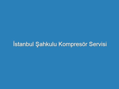 İstanbul Şahkulu Kompresör Servisi