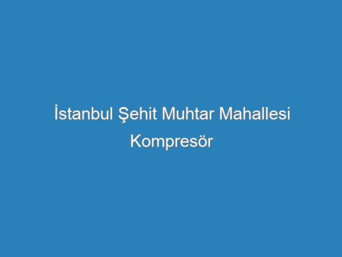 İstanbul Şehit Muhtar Mahallesi Kompresör Servisi