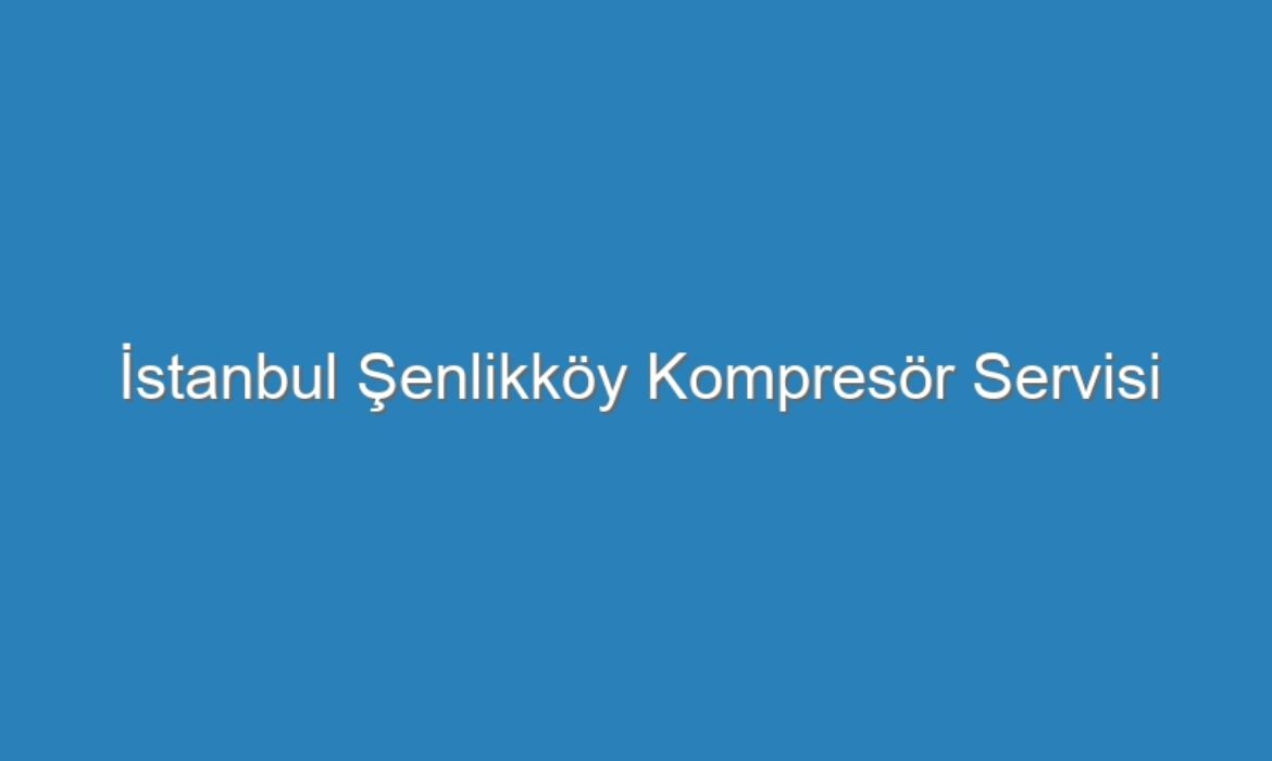 İstanbul Şenlikköy Kompresör Servisi