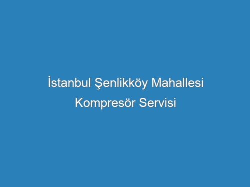 İstanbul Şenlikköy Mahallesi Kompresör Servisi