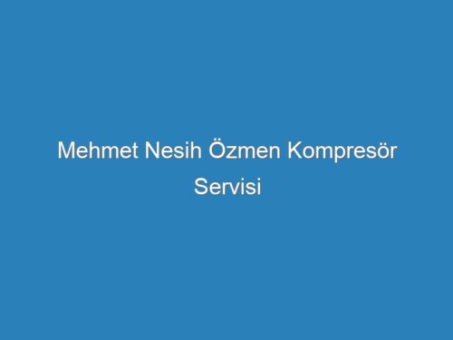 Mehmet Nesih Özmen Kompresör Servisi