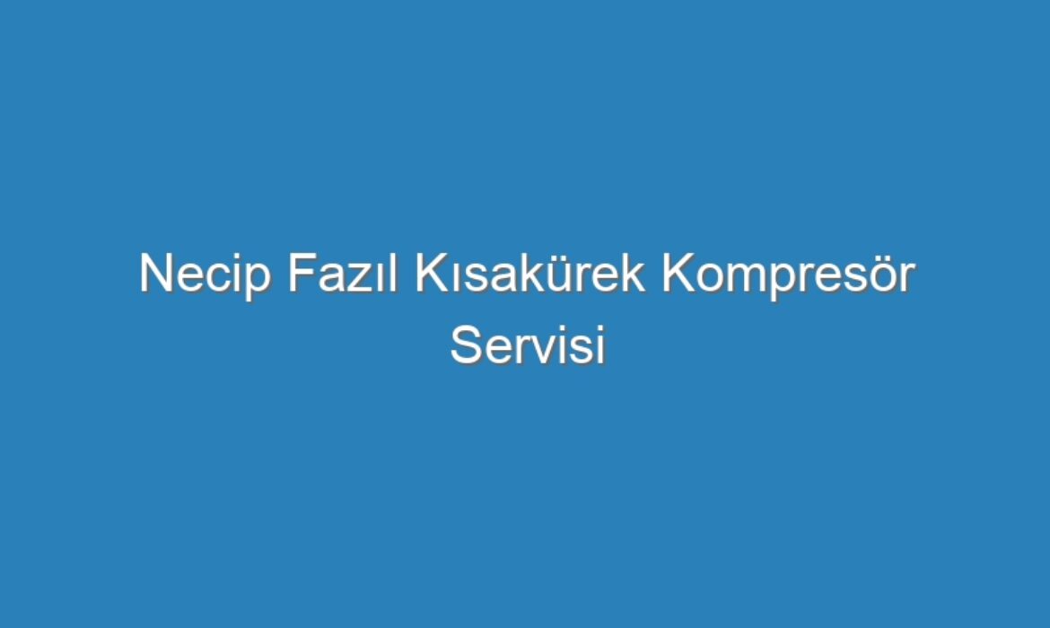 Necip Fazıl Kısakürek Kompresör Servisi