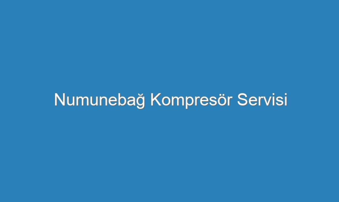 Numunebağ Kompresör Servisi