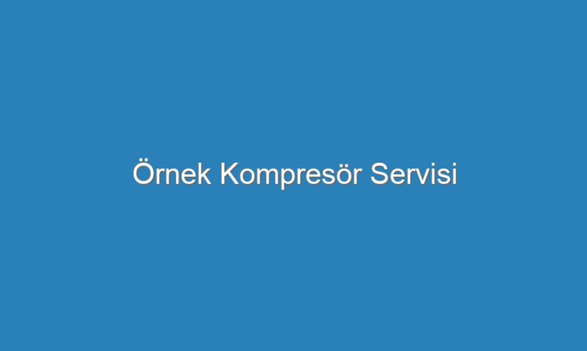 Örnek Kompresör Servisi