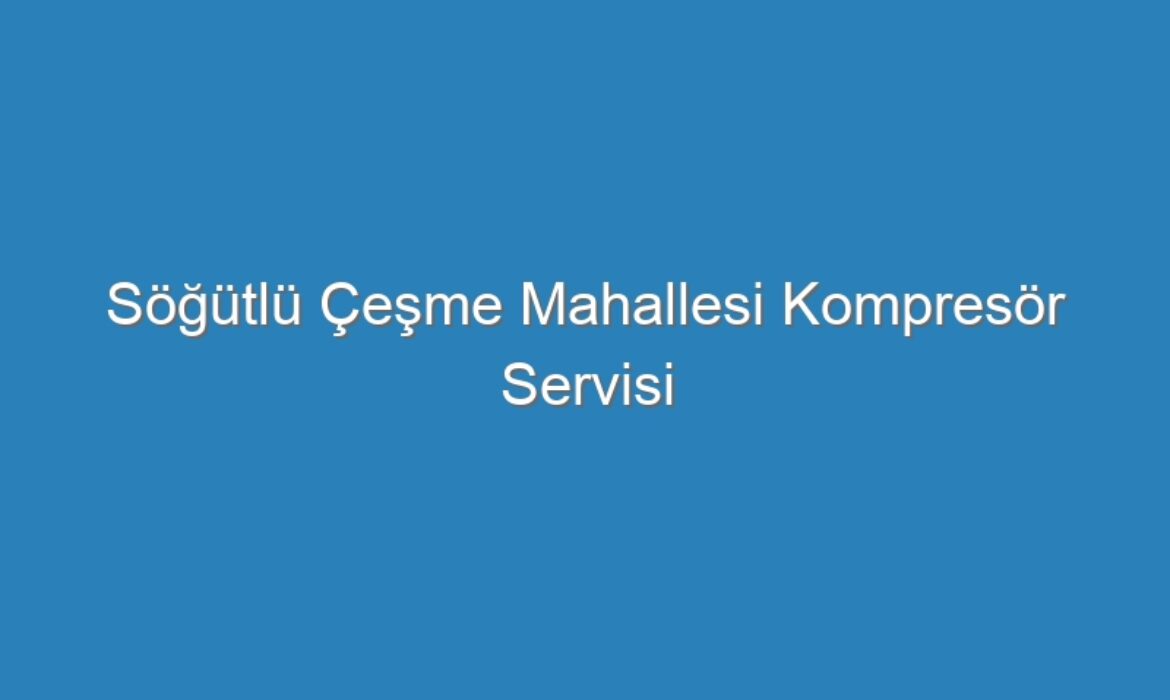 Söğütlü Çeşme Mahallesi Kompresör Servisi