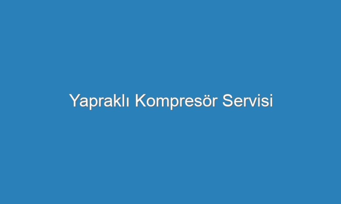 Yapraklı Kompresör Servisi